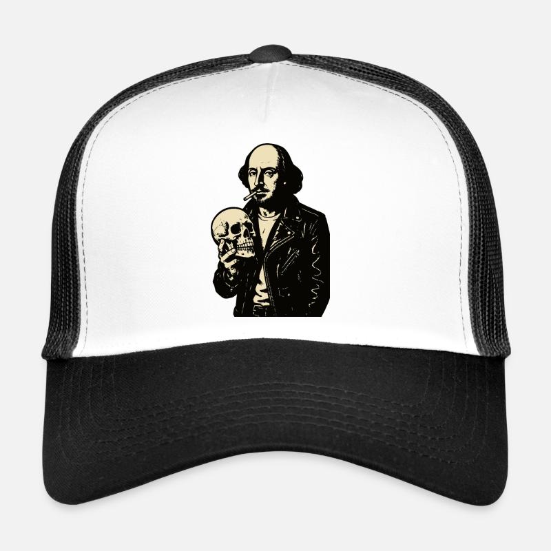 William Shakespeare avec portrait de crâne Casquette trucker 