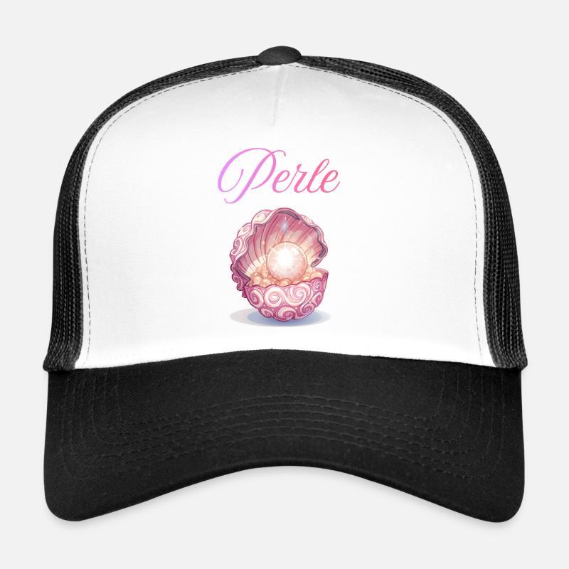 Pearl in the Rose Shell - Trucker Cap - white/black