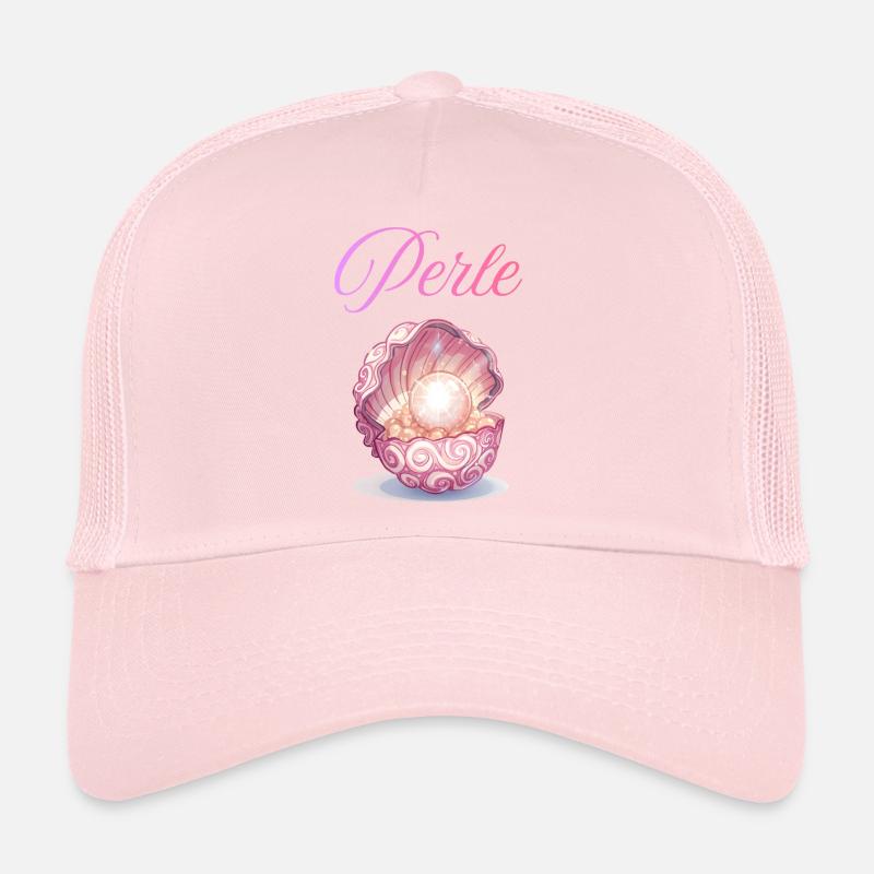 Perle dans la Coquille de Rose Casquette trucker 