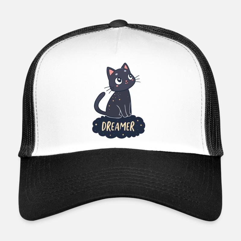 Chat rêveur nuit étoilée Casquette trucker 
