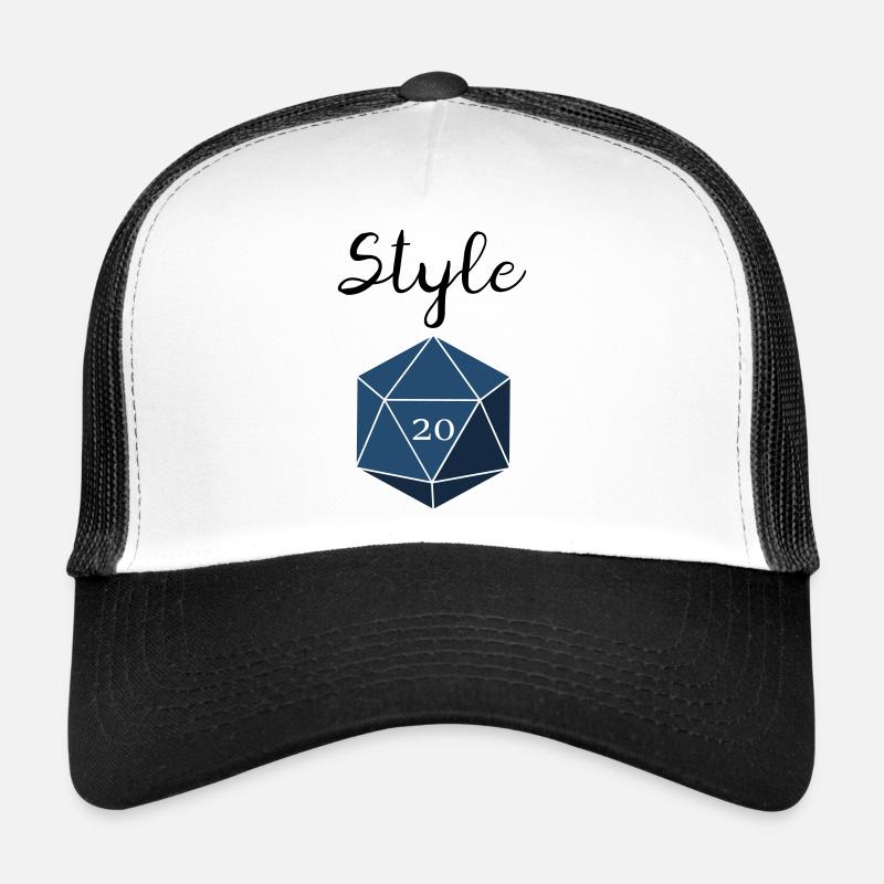 Contrôle de style d20 - Casquette trucker  - blanc/noir