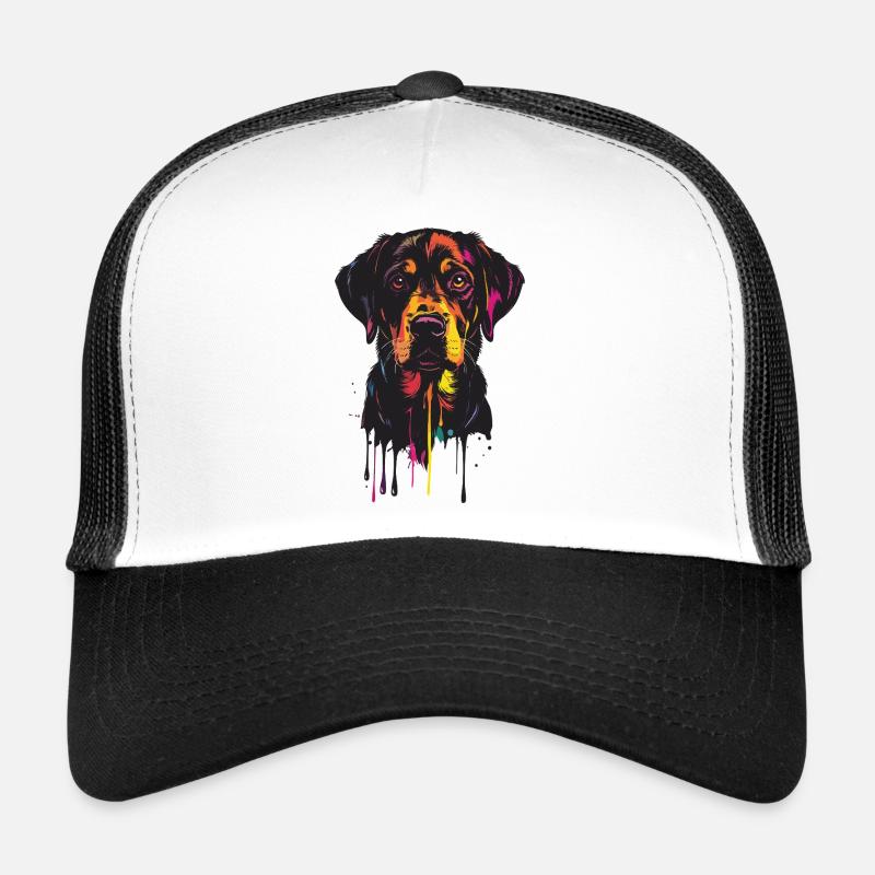 Buntes Hundeportrait Tropfen Trucker Cap