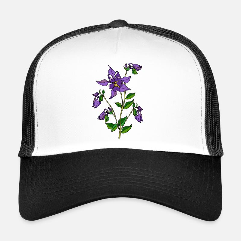 Blumen - Trucker Cap - Weiß/Schwarz
