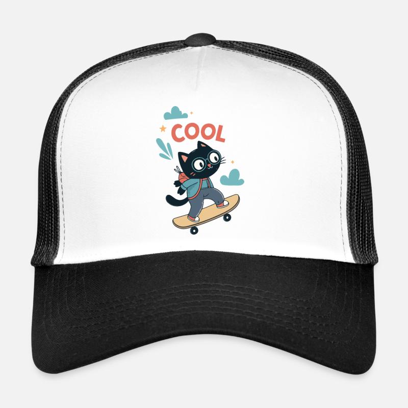 Chat Skateur Casquette trucker 