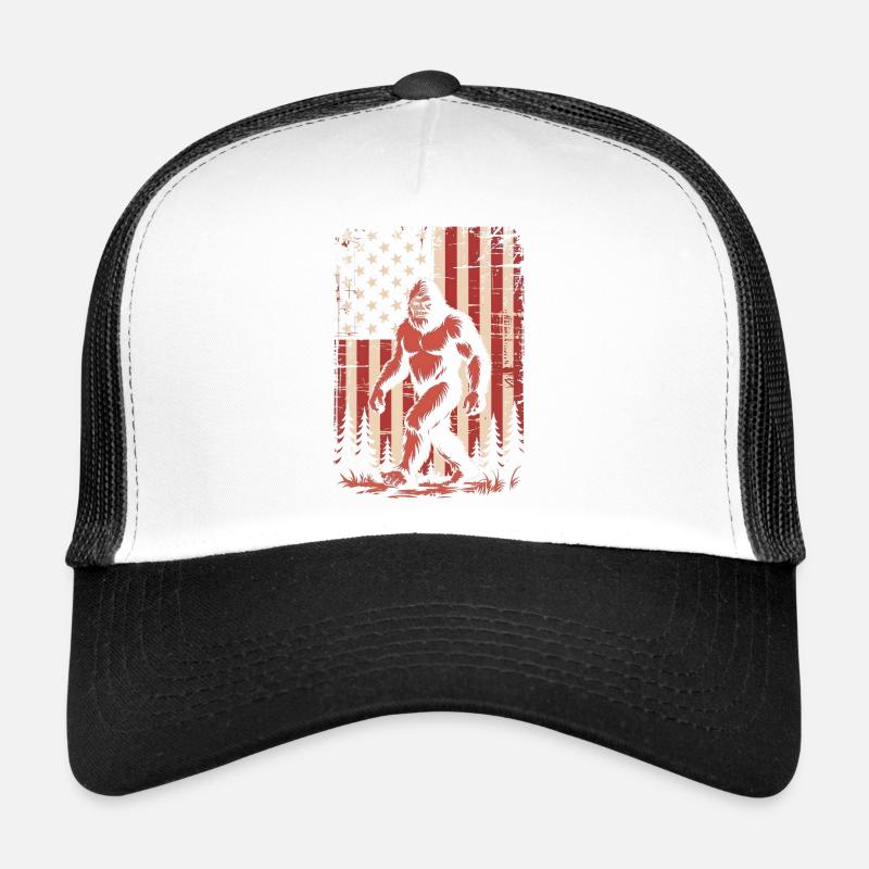 Drapeau américain vintage du Bigfoot Casquette trucker