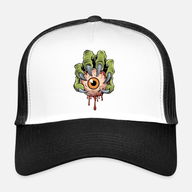 Monstre tenant la main d’un œil effrayant Casquette trucker 