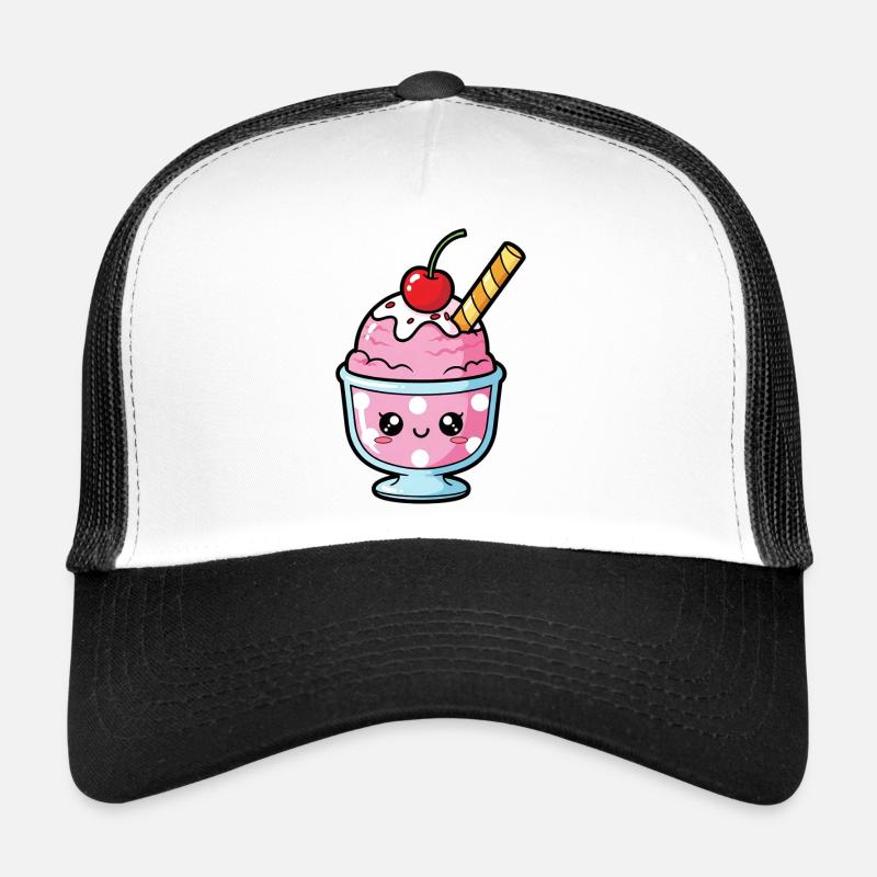 Coupe de Sundae Rose Kawaii Casquette trucker 