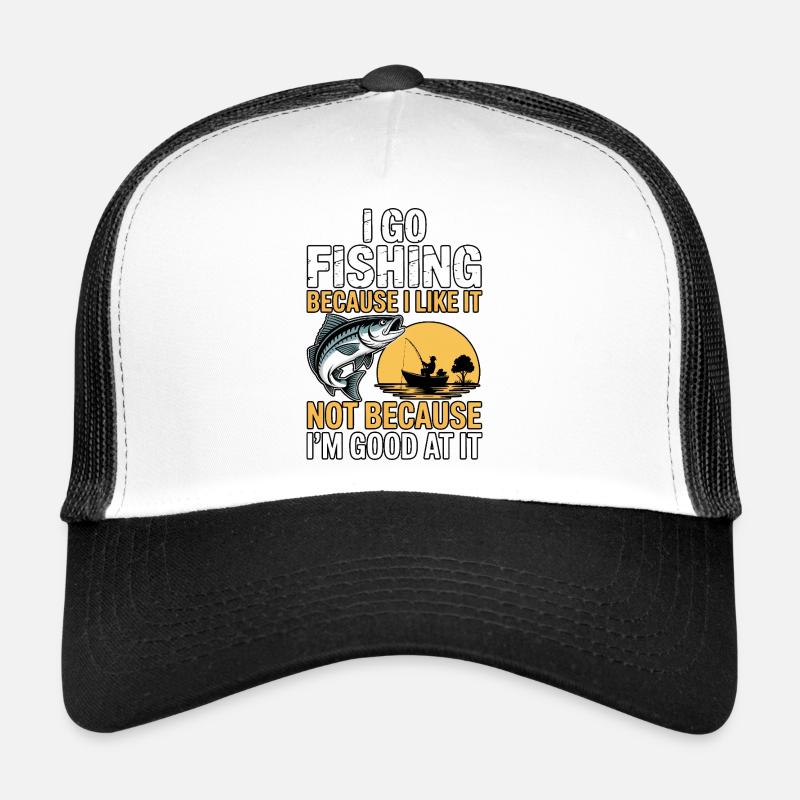 Je vais pêcher pas parce que je suis doué Casquette trucker 