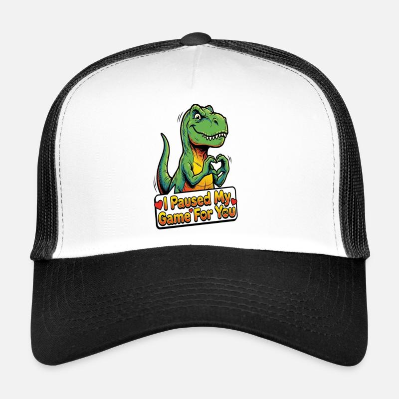 J’ai mis en pause mon jeu pour vous - Édition Dino - Casquette trucker - blanc/noir