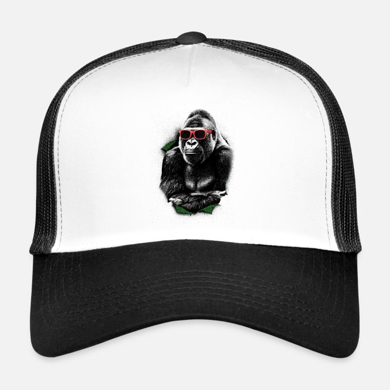 Gorilla Pop Art – Illustration bicolore à demi-tons Casquette trucker 