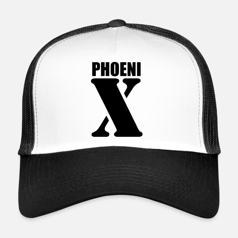 Phoenix – First Name Design | Minimal Typography - Trucker Cap - white/black