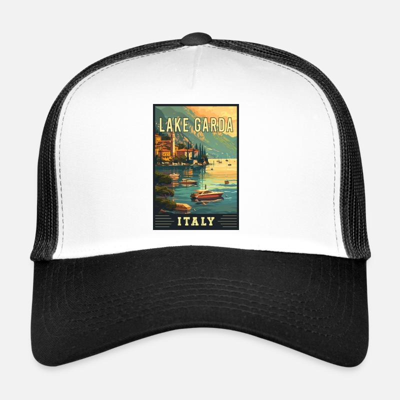 Découvrez la beauté du lac de Garde en Italie Casquette trucker 