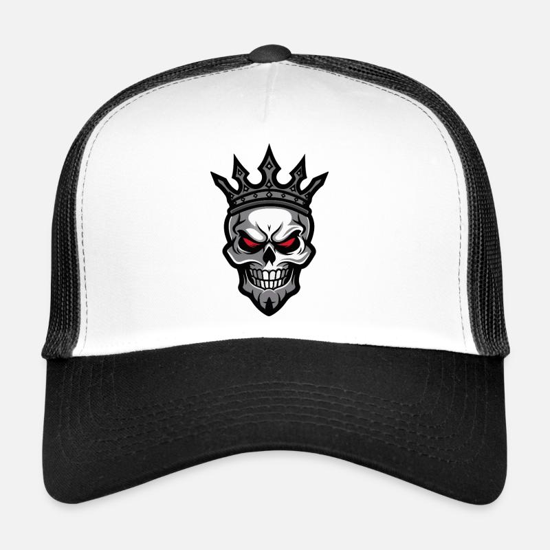 Roi Squelette Couronne de Crâne Casquette trucker 