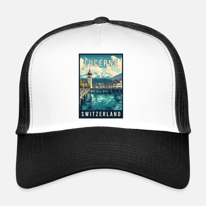 Entdecken Sie die Schweizer Alpen und Luzern in der Schweiz Trucker Cap