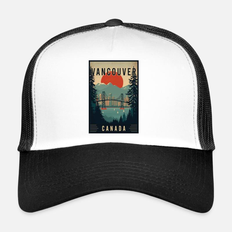 Experience Pacific Northwest City Vancouver Canada Trucker Cap