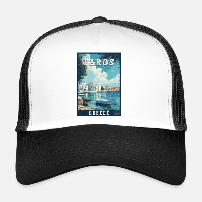 Experience Paros In Greece Mediterranean Paradise Trucker Cap