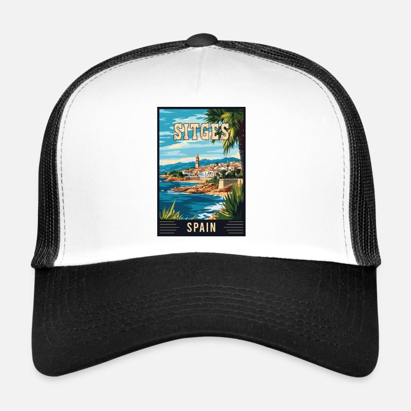 Entdecken Sie den lebendigen Charme von Sitges in Spanien Trucker Cap
