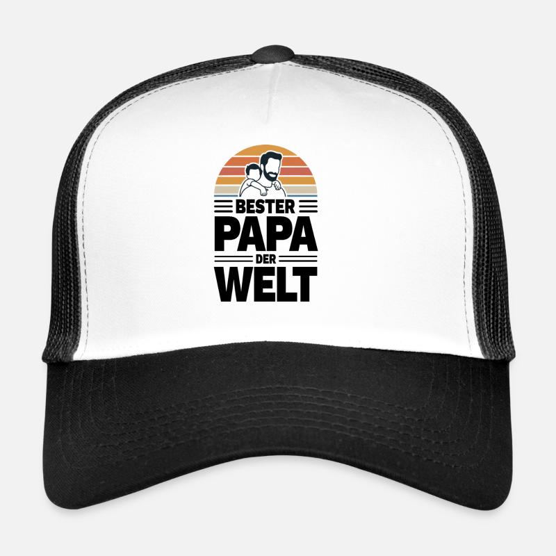Best dad in the world in retro sunset Trucker Cap