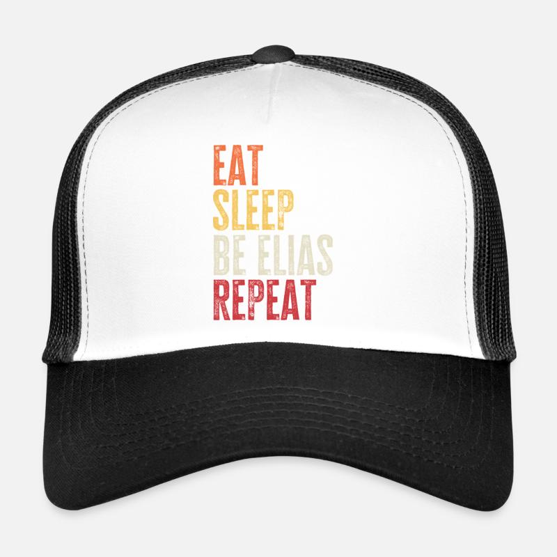 Mange, dors Be Elias, répète le nom rétro Casquette trucker 