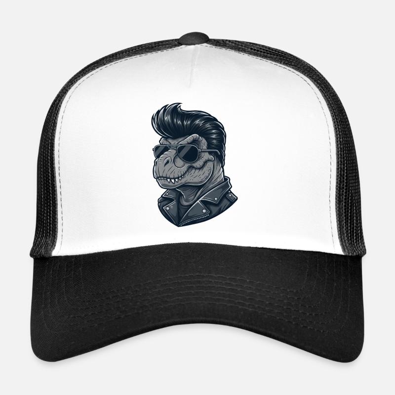 Cool T-Rex Dinosaur Sunglass Rock and Roll Casquette trucker 