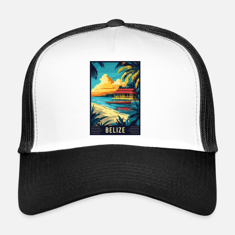 Explore Tropical Paradise of Belize - Trucker Cap - white/black