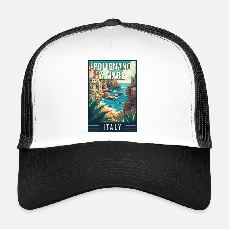 Entdecken Sie Coastal Splendor Polignano a Mare Italy Trucker Cap