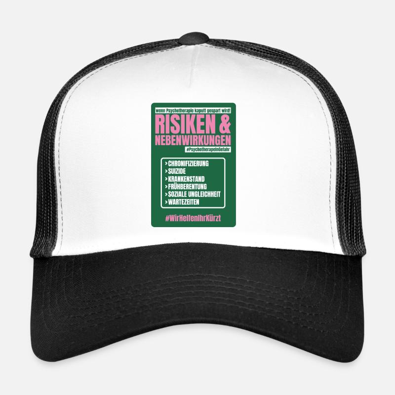PSYCHO_03 - Trucker Cap - Weiß/Schwarz