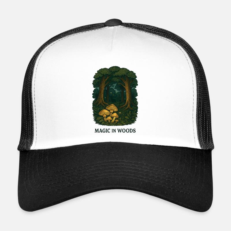 La magie dans la forêt avec des champignons Casquette trucker 