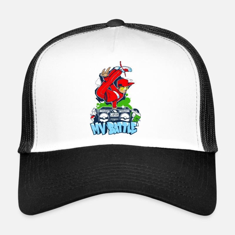 Breakdance | B-Boy | Hip Hop - Casquette trucker  - blanc/noir