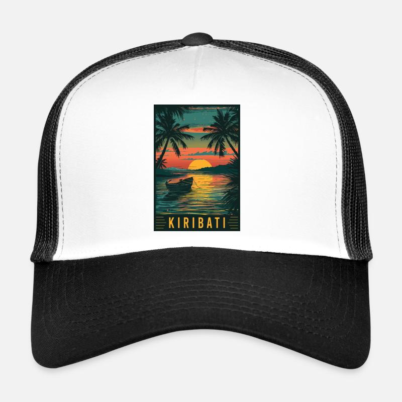 Découvrez le paradis insulaire tropical de Kiribati Casquette trucker 