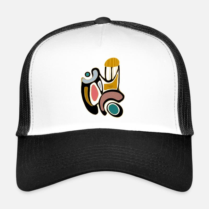 Formes de couleur abstraites avec des lignes organiques Casquette trucker 