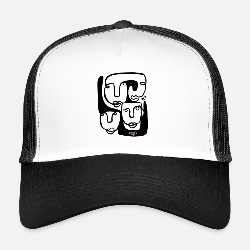 Nächtliches Rosé-Logo auf Schwarz Trucker Cap