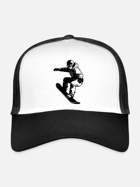 Snowboardeur - Casquette trucker  - blanc/noir - Devant