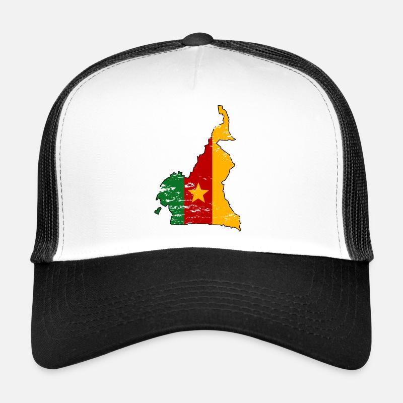 Cameroon Flag Map used Trucker Cap