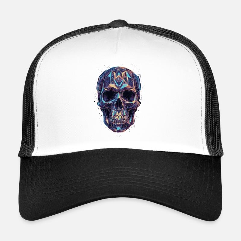 Geometrischer Schädel in Farbpracht Trucker Cap