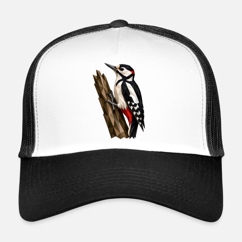 Pic polygonal - Casquette trucker  - blanc/noir