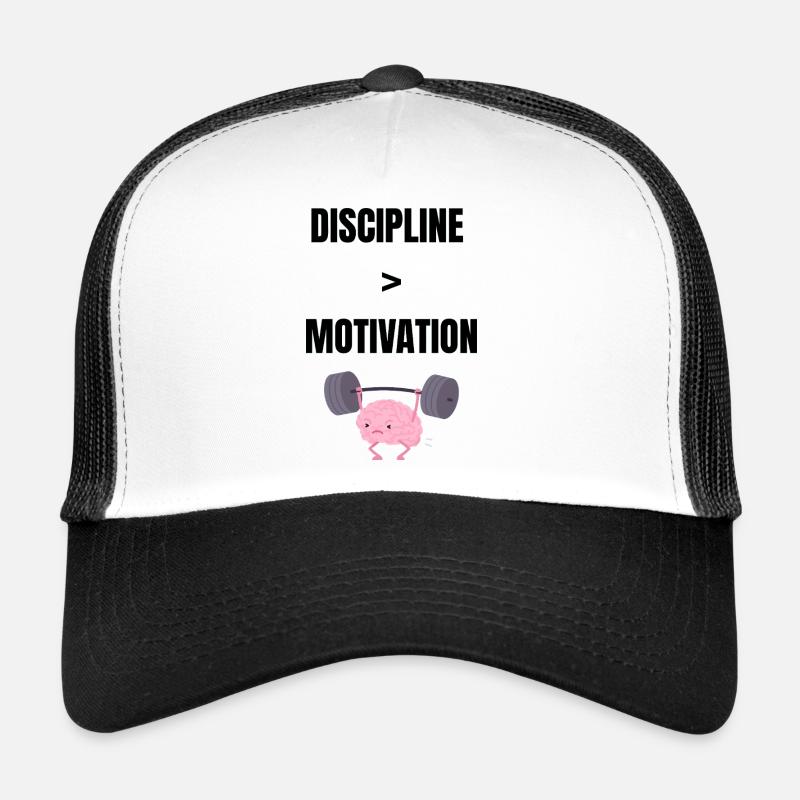 Discipline over motivation - Trucker Cap - white/black