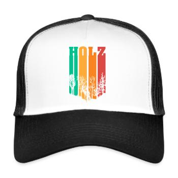 Holzwald Silhouette Farbverlauf - Trucker Cap - Weiß/Schwarz - Vorne