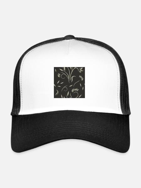 Beautiful dark ornamental pattern - Trucker Cap - white/black - Front
