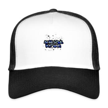 faire l’amour pas la guerre, le bleu, la typo, la guerre, le graffiti - Casquette trucker  - blanc/noir - Devant