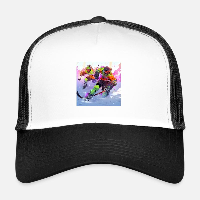 Hockey Stricker - Trucker Cap - white/black