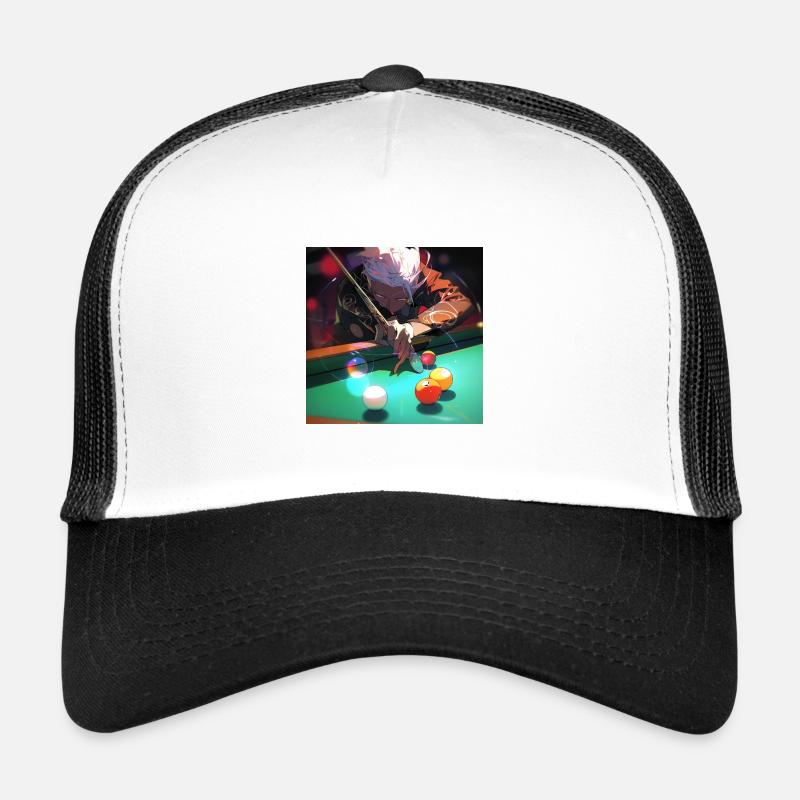 Billard spielen - Trucker Cap - Weiß/Schwarz