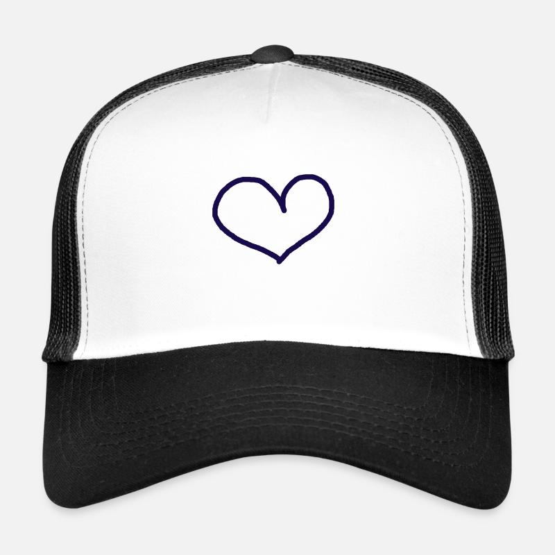 Coeur noir idée cadeau coeurs Casquette trucker 