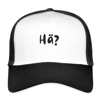 huh? writing, saying, sticker - Trucker Cap - white/black - Front