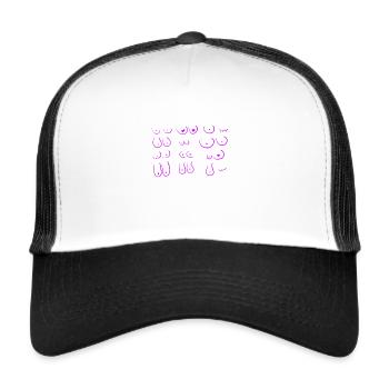 seins octobre rose - Casquette trucker  - blanc/noir - Devant