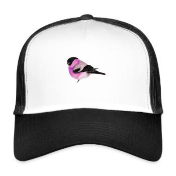 Bird, drawing, painting, tit,wings,pink - Trucker Cap - white/black - Front