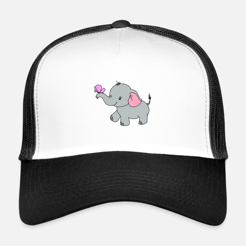 Éléphant Papillon Mignon Casquette trucker 