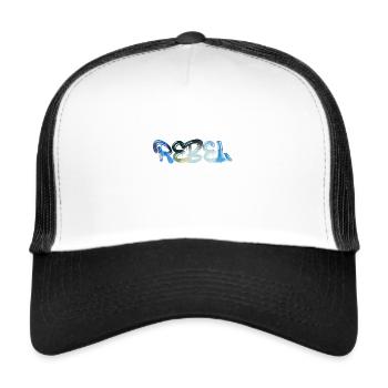 rebel,font,colorful,painting,graffiti - Trucker Cap - white/black - Front