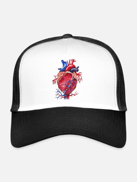 Anatomie du coeur - Casquette trucker  - blanc/noir - Devant