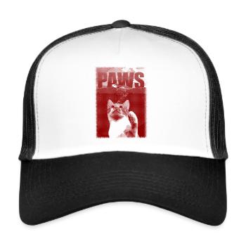 PAWS - Katze - Maus - JAWS - Trucker Cap - Weiß/Schwarz - Vorne